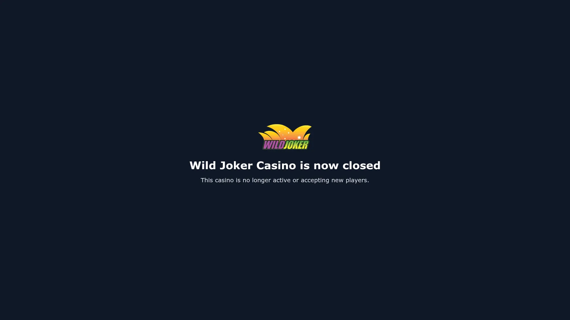 Wild Joker Casino desktop view
